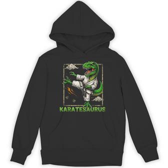 Karate Dinosaur Karatesaurus T-Rex Graphic Karatist Hoodie - Thegiftio UK