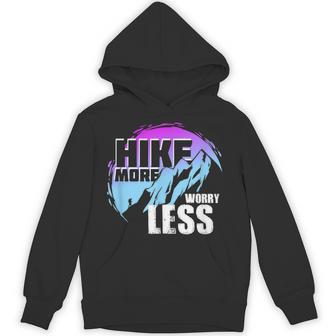 Hiking T Hike More Worry Less Mountain Hoodie - Thegiftio UK