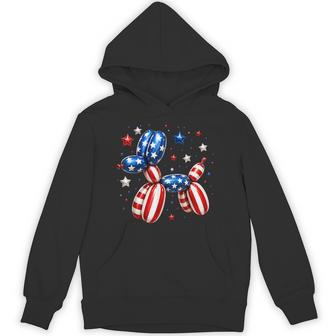 Patriotic Balloon Dog American Flag Fourth Of July Hoodie - Thegiftio UK