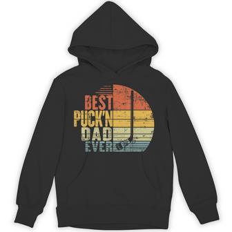 Retro Hockey Dad Best Puck'n Dad Ever Father's Day Hoodie - Thegiftio UK