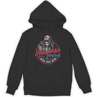 Skeleton Fireworks Director I Run You Run 4Th Of July Hoodie | Seseable UK