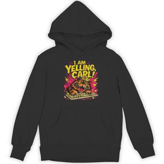 I Am Yelling Carl Donut Cat Meme Graphic Hoodie - Monsterry