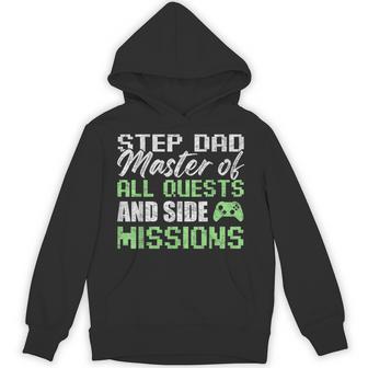 Gamer Stepdad Fathers Day Step Dad Master Of All Quests Hoodie - Thegiftio UK
