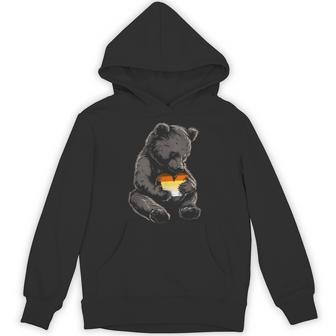 Gay Bear Pride Lgbtq Gay Pride Bear Flag Gay Flag Heart Hoodie - Monsterry