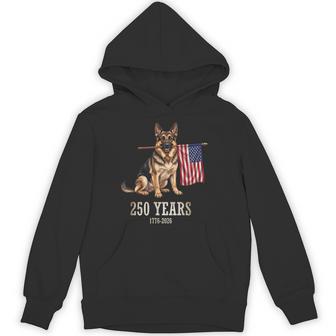German Shepherd American Flag 250 Years Patriotic Dog Lovers Hoodie | Seseable UK