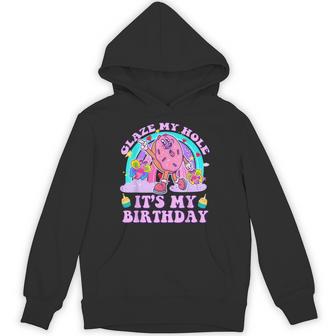 Glaze My Hole It's My Birthday Dark Adult Humor Donut Hoodie - Thegiftio UK
