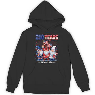 Gnome 250 Years 1776 2026 250Th Birthday 4Th Of July Hoodie - Thegiftio UK