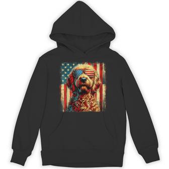 Goldendoodle 4Th Of July Usa Patriotic Dog Golden Doodle Hoodie - Thegiftio UK