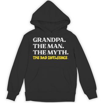 Grandpa Man Myth Bad Influence Fathers Grandparent Day Hoodie - Thegiftio UK
