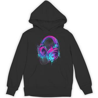 Headphones Music Dj Music Lover Music Headphones Edm Splash Hoodie - Thegiftio UK