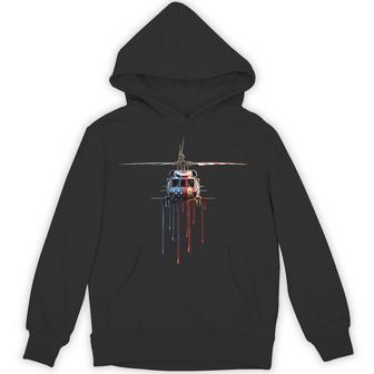 Helicopter Pilot Aviation American Flag Usa Drip Graffiti Hoodie - Thegiftio UK