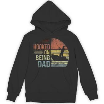 Hooked On Being Dad Fishing Dad Father's Day Hoodie - Monsterry