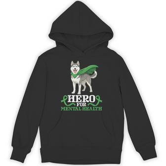 Husky Dog Hero For Mental Health Awareness Support Love Hoodie - Thegiftio UK