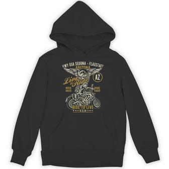 Hwy 89A セドナ フラッグスタッフ Azusa オートバイ アンティーク調デザイン パーカー - Kawaiitshirt