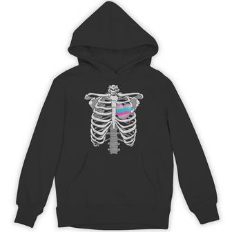 Intersex 心臓骨 誇り 両性的なプライドへのギフト パーカー - Kawaiitshirt