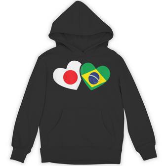 Japanese Flag Brazilian Flag Heart 日系ブラジルブラジル国旗日本国旗 パーカー - Kawaiitshirt