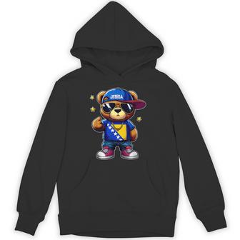 Jebiga Cute Teddy Bear Bosnian Flag Bih Bosna Hoodie - Thegiftio UK