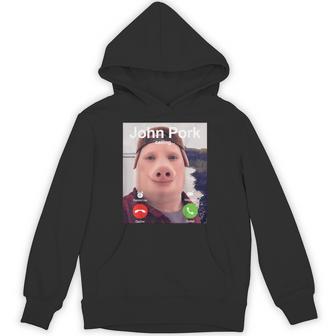 John Pork Calling Decline Accept Incoming Call Meme Hoodie - Thegiftio UK