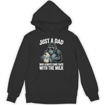 Just A Dad Who Always Came Back With Milk Father’S Day Hoodie - Thegiftio UK