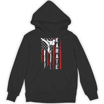 Karate Usa American Flag Hoodie - Thegiftio UK