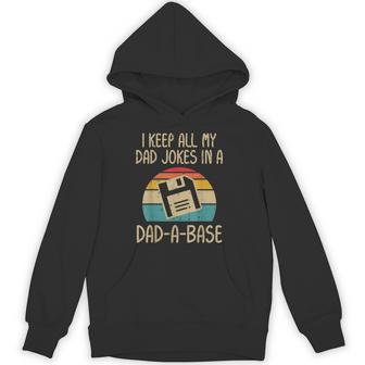 Keep Dad Jokes Dad A Base Disk Fathers Day Papa Daddy Hoodie - Thegiftio UK