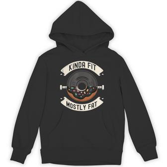 Kinda Fit Mostly Fat Fitness 面白いジムワークアウト パーカー - Kawaiitshirt