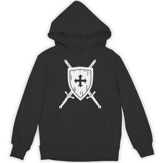 Knight Costume Shield Cross Sword Carnival Hoodie - Thegiftio