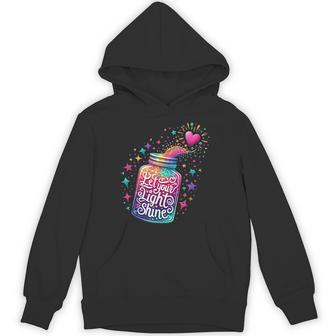 Let Your Light Shine Colorful Stars Heart Hoodie - Thegiftio UK