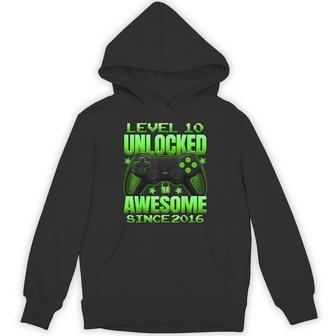 Level 10 Unlocked 10 Year Old Boys 10Th Birthday Boy Hoodie - Thegiftio UK