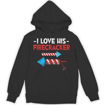 Love His Firecracker Boyfriend Matching 4Th Of July Couple Hoodie - Thegiftio UK