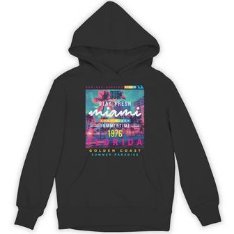I Love Miami & Miami Loves Me Cool Miami Illustration パーカー - Kawaiitshirt