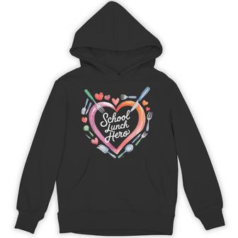 Lunch Hero Squad Heart A Cafeteria Worker School Lunch Hero Hoodie | Mazezy