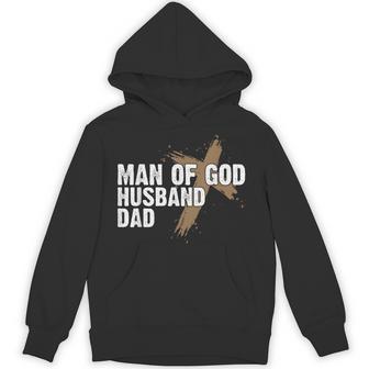 Man Of God Husband Dad Religious Cross Father's Day Faith Hoodie - Thegiftio