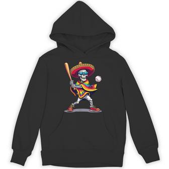 Mariachi Skeleton Baseball Cinco De Mayo Mexican Sombrero Hoodie | Seseable UK