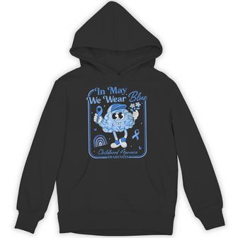 In May We Wear Blue Anatomy Brain Childhood Apraxia Awarenes Hoodie - Thegiftio UK