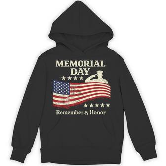 Memorial Day Patriotic Flag Remember Honor Hoodie - Thegiftio UK