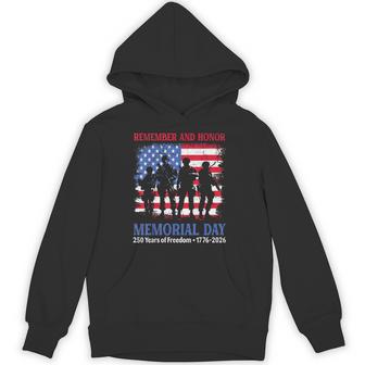 Memorial Day Remember And Honor 250 Yrs Freedom 1776 2026 Hoodie - Thegiftio UK