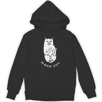 Meow You Cat Moody Cat 中指 猫好き パーカー - Kawaiitshirt