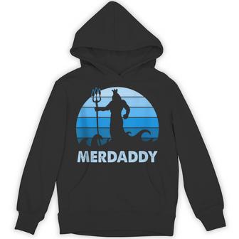 Merdaddy Mermaid Security Merman Daddy Fathers Day Swimmer Hoodie - Thegiftio UK