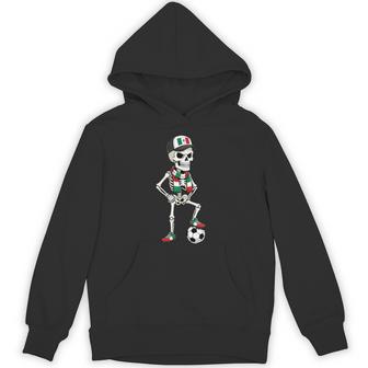Mexican Flag Soccer Ball Skeleton Hoodie - Thegiftio UK