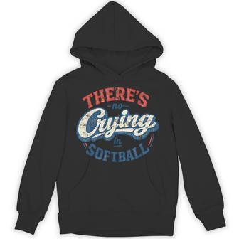 No Crying In Softball Retro Graphic Hoodie - Thegiftio UK