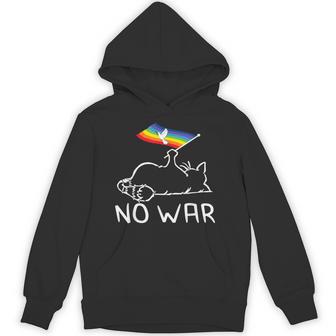 No War Peace Movement World Peace Peace Flag Cat パーカー - Kawaiitshirt