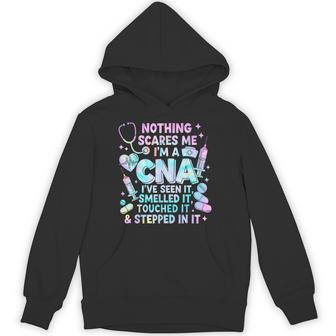 Nothing Scares Me I'm A Cna I've Seen It Healthcare Tie Dye Hoodie - Thegiftio UK