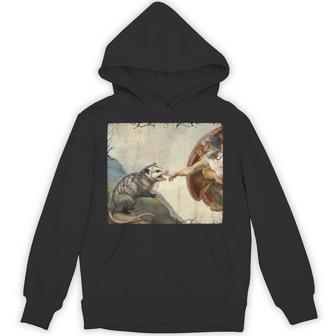 Opossum Biting God's Hand Possum Meme Hoodie - Monsterry