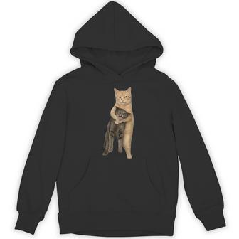 Orange Cat Tight Embrace Choking Cat Meme Hoodie - Thegiftio UK