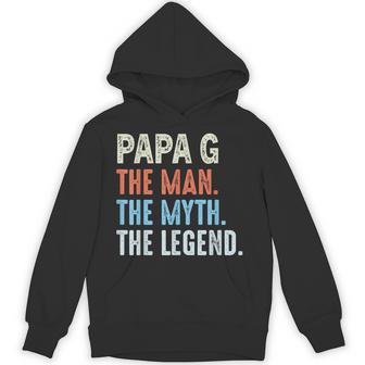 Papa G Man The Myth The Legend Vintage Father's Day Hoodie - Thegiftio UK