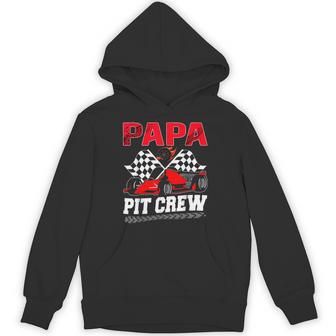 Papa Pit Crew Racing Family Race Car Birthday Boy Hoodie - Monsterry