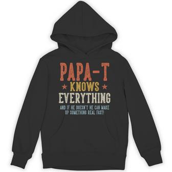 Papa-T Knows Everything Father's Day Retro Vintage Hoodie | Seseable UK