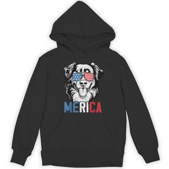 Patriotic Australian Shepherd Dog Merica 4Th Of July Hoodie - Thegiftio UK