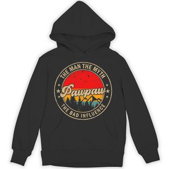 Pawpaw The Man The Myth The Bad Influence Vintage Retro Hoodie - Thegiftio UK